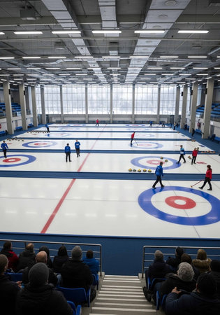 Unidentified people on ice game in Moscow.の写真素材