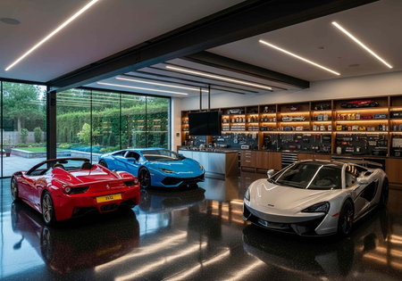 Showroom of dealership in Moscowの写真素材