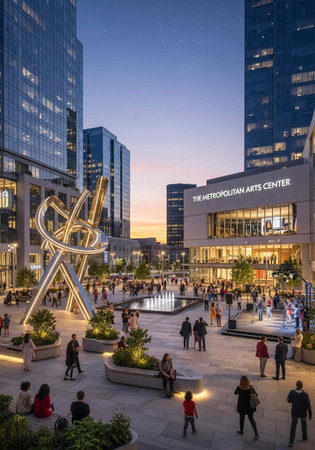 People visit at night. It is the most populous city in Germany.の写真素材