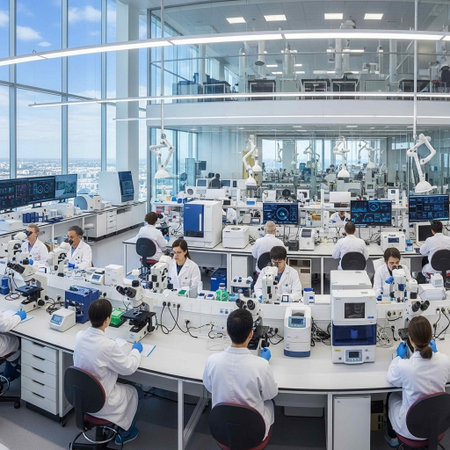Scientific research and development of new technologies in the scientific laboratory.