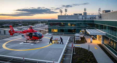 Helicopter at Frankfurt Airport, Germany.