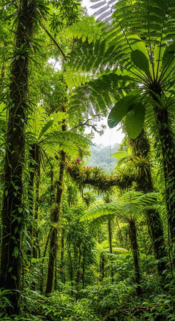 Tropical rainforest with ferns and fernsの写真素材
