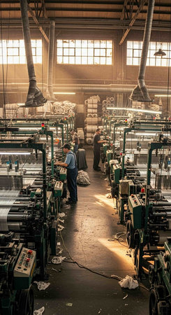 Production line of the factory for the production of plastic bottles. Industrial backgroundの写真素材