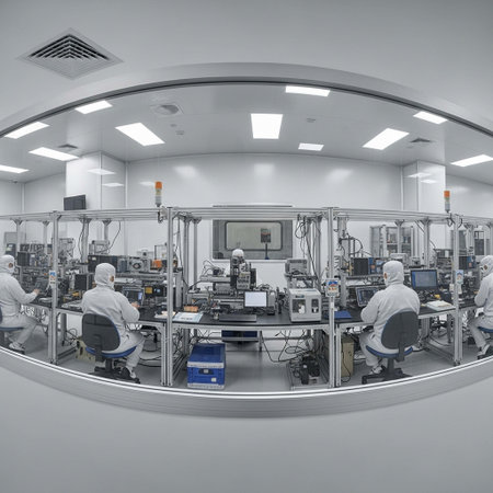 Production line in a modern factory. Workers are working on the production line.の写真素材