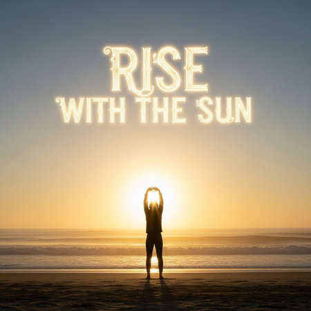 Rise with the Sun Motivation Inspire Imagination Graphic Words Conceptの写真素材