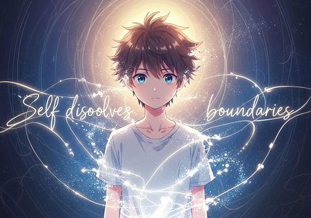 Cute little boy with blue eyes looking at the camera with a dreamy background.