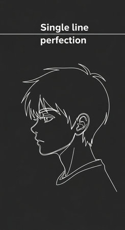 Sketch of a boy with short hair. Vector illustration.の写真素材