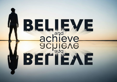 Believe in yourself and believe in yourself. Motivational quote.の写真素材