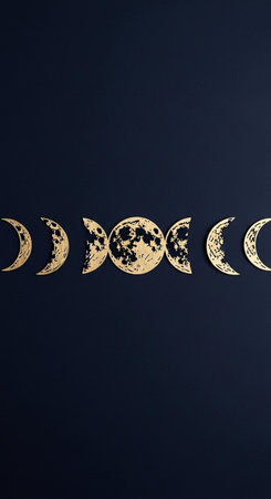 Crescent moon on a dark blue background.の写真素材