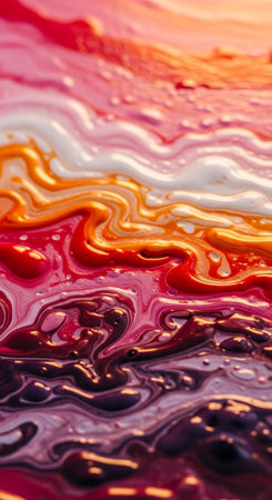abstract background of oil paint in red and white colors, macroの写真素材