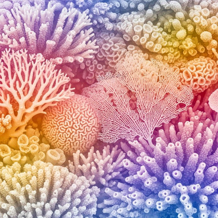 Colorful coral background. Close-up. 3D illustration.の写真素材