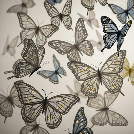 Seamless pattern with butterflies. Vector illustration for your design.の写真素材