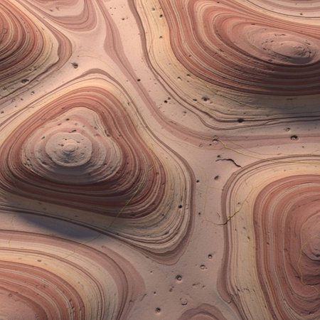 Abstract background of red, pink and white material with smooth lines.