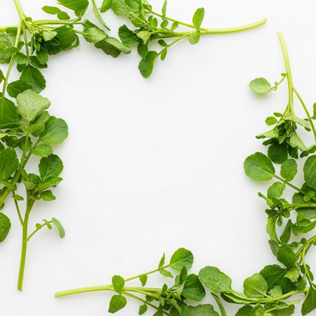 Fresh oregano leaves on white background. Flat lay, top viewの写真素材