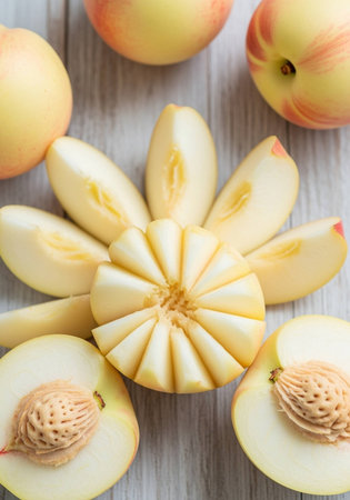 Sliced peachの写真素材