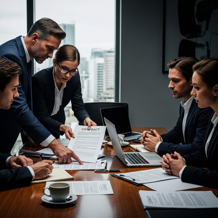 Business people working together in modern office. Businessmen and businesswomen are working together.の写真素材
