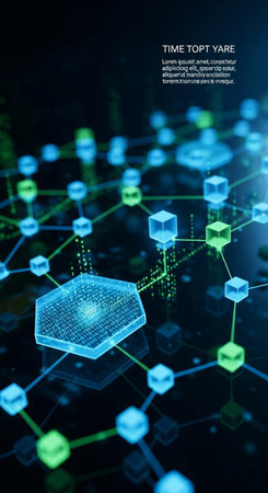 Digital background image presenting modern technology concept with hexagons and connection lines