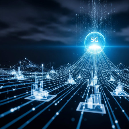 3D rendering 5G wireless internet high speed connection concept. High speed connection data rate...