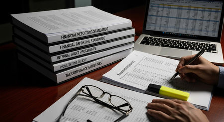 Businessman working in the office with financial reports. Business concept.の写真素材