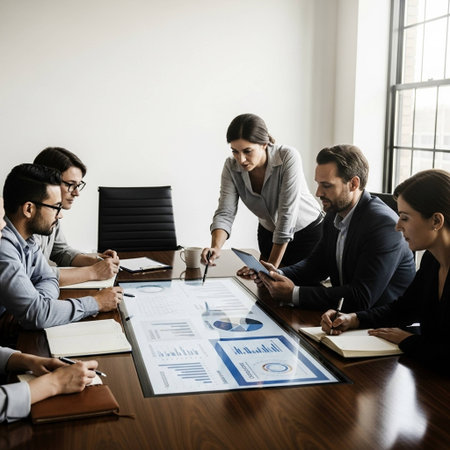 Business people working together in a meeting room in a modern office.の写真素材