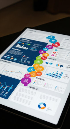 iPad Air with analytics application on the screen.の写真素材