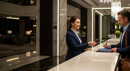 Business people working together in a modern office. Business people working together in a modern office.の写真素材