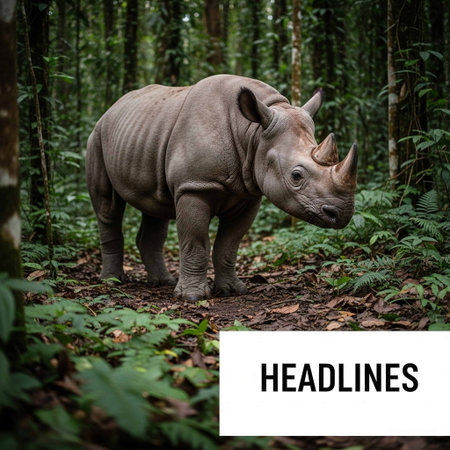 White rhinoceros in the rainforest.の写真素材