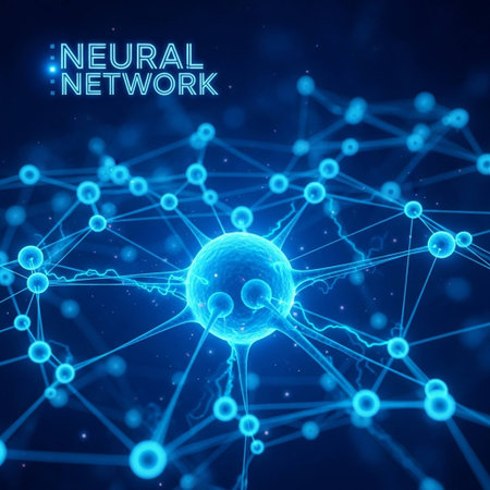 Neural networks. Futuristic technology style. Abstract background with connecting dots and lines. Vector illustration.の写真素材