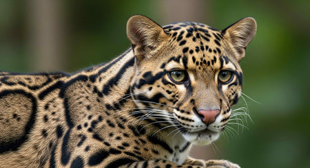 Portrait of a leopard, big catの写真素材