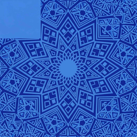 Blue Ethnic Mandala. Vintage decorative elements. Hand drawn background. Islam, Arabic, Indian,...