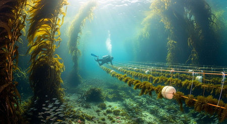 Scuba diver exploring the underwater world of a sunken ship.