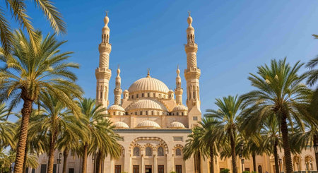 Mosque in Abu Dhabi, United Arab Emirates, Middle East.の写真素材