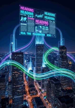 Skyscrapers with glowing foreshorteningsの写真素材