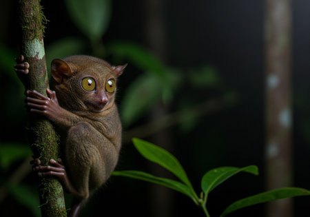 Tarsier (Tarsier montanus) on the treeの写真素材