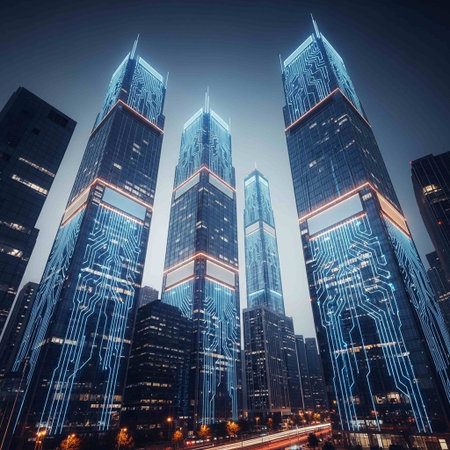 High-rise buildings in the city. Skyscrapers and business centers.の写真素材