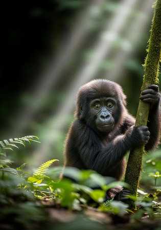 Gorilla in the jungle.の写真素材