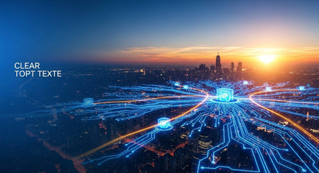 Future city and high speed internet of things (IOT) concept