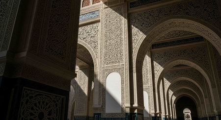 Interior view of the Hassan II Mosque in Casablanca, Morocco