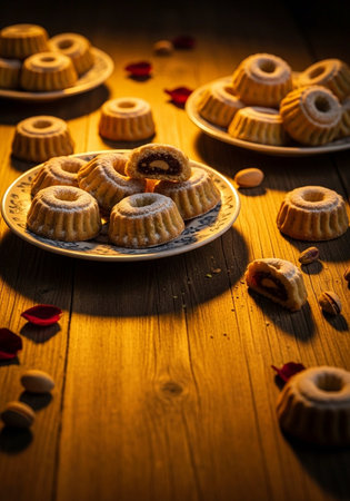 Cookies on a wooden table. Toned image. Selective focus.