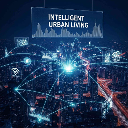Internet of things (IoT) and modern city at night