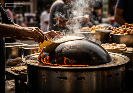 Traditional Turkish street food, street food in the city of Istanbul.の写真素材