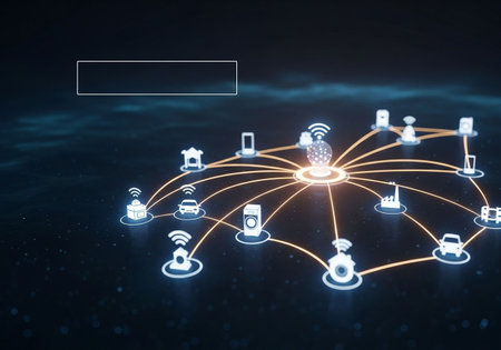 Social networking concept. Network and internet of things. 3D Renderingの写真素材