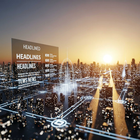 Digital city with high tech buildings and internet of things (IOT)