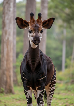 Giraffa camelopardalis is a species of African mammal.の写真素材