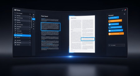 Digital composite of Mock up of web page with blue and white interfaceの写真素材