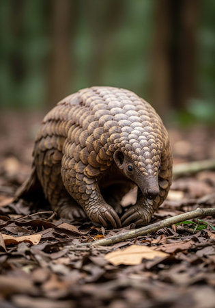 Armadillo on the ground in the forest, South America.の写真素材