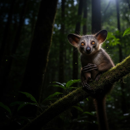 Portrait of a Ring-tailed lemur in the rainforestの写真素材