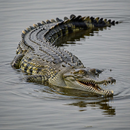 Crocodile in the Chobe River, Botswana, Africa