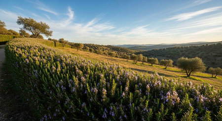 Lavender field in the countrysideの写真素材