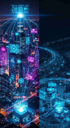 Smart city and internet of things (IoT) concept.